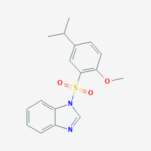 molecular formula C17H18N2O3S B344677 1-(2-Methoxy-5-propan-2-ylphenyl)sulfonylbenzimidazole CAS No. 701221-66-1