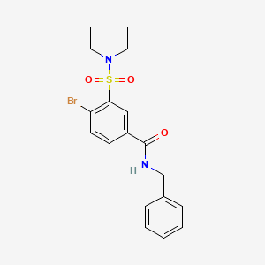 molecular formula C18H21BrN2O3S B3446779 N-benzyl-4-bromo-3-(diethylsulfamoyl)benzamide 