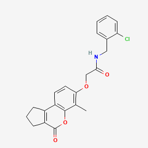 molecular formula C22H20ClNO4 B3446839 N-[(2-chlorophenyl)methyl]-2-({6-methyl-4-oxo-1H,2H,3H,4H-cyclopenta[c]chromen-7-yl}oxy)acetamide 
