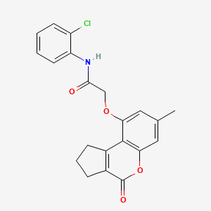 molecular formula C21H18ClNO4 B3446862 N-(2-CHLOROPHENYL)-2-({7-METHYL-4-OXO-1H,2H,3H,4H-CYCLOPENTA[C]CHROMEN-9-YL}OXY)ACETAMIDE 