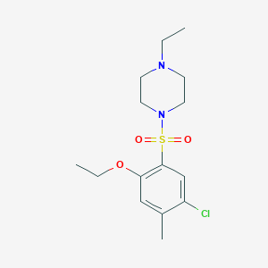 molecular formula C15H23ClN2O3S B344690 1-(5-Chloro-2-ethoxy-4-methylphenyl)sulfonyl-4-ethylpiperazine CAS No. 835893-10-2