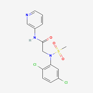 molecular formula C14H13Cl2N3O3S B3446900 N~2~-(2,5-dichlorophenyl)-N~2~-(methylsulfonyl)-N-pyridin-3-ylglycinamide 