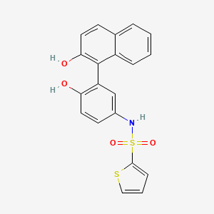 molecular formula C20H15NO4S2 B3446914 N-[4-hydroxy-3-(2-hydroxynaphthalen-1-yl)phenyl]thiophene-2-sulfonamide 