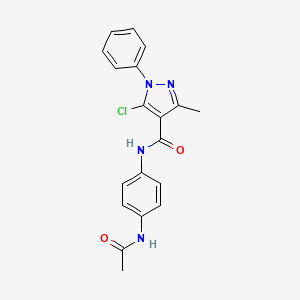 molecular formula C19H17ClN4O2 B3446957 N~4~-[4-(ACETYLAMINO)PHENYL]-5-CHLORO-3-METHYL-1-PHENYL-1H-PYRAZOLE-4-CARBOXAMIDE 