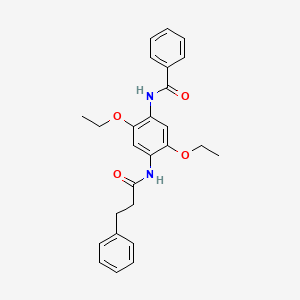 molecular formula C26H28N2O4 B3446998 N-[2,5-diethoxy-4-(3-phenylpropanoylamino)phenyl]benzamide 