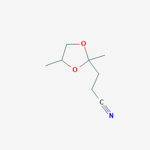 molecular formula C8H13NO2 B034470 3-(2,4-Dimethyl-1,3-dioxolan-2-yl)propanenitrile CAS No. 103900-54-5
