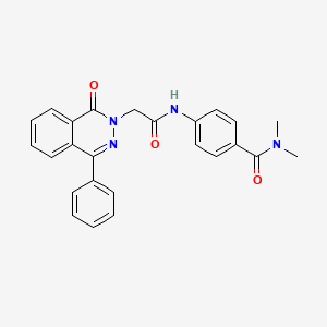 molecular formula C25H22N4O3 B3447018 N,N-DIMETHYL-4-[2-(1-OXO-4-PHENYL-1,2-DIHYDROPHTHALAZIN-2-YL)ACETAMIDO]BENZAMIDE 