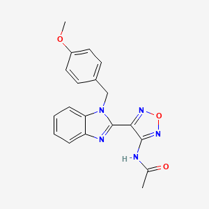 molecular formula C19H17N5O3 B3447066 N-(4-{1-[(4-METHOXYPHENYL)METHYL]-1H-1,3-BENZODIAZOL-2-YL}-1,2,5-OXADIAZOL-3-YL)ACETAMIDE 