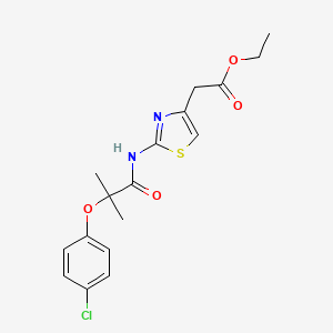 molecular formula C17H19ClN2O4S B3447120 ethyl 2-{2-[2-(4-chlorophenoxy)-2-methylpropanamido]-1,3-thiazol-4-yl}acetate 
