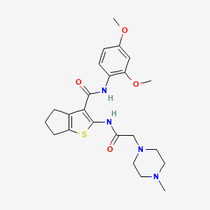molecular formula C23H30N4O4S B3447240 N-(2,4-dimethoxyphenyl)-2-[[2-(4-methylpiperazin-1-yl)acetyl]amino]-5,6-dihydro-4H-cyclopenta[b]thiophene-3-carboxamide 