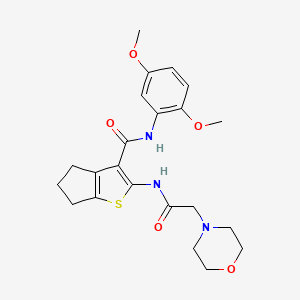 molecular formula C22H27N3O5S B3447249 N-(2,5-dimethoxyphenyl)-2-[(2-morpholin-4-ylacetyl)amino]-5,6-dihydro-4H-cyclopenta[b]thiophene-3-carboxamide 