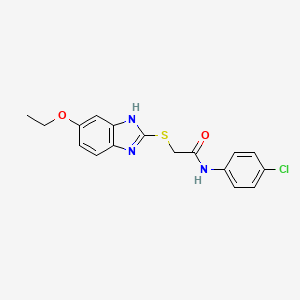 molecular formula C17H16ClN3O2S B3447267 N~1~-(4-CHLOROPHENYL)-2-[(5-ETHOXY-1H-1,3-BENZIMIDAZOL-2-YL)SULFANYL]ACETAMIDE 