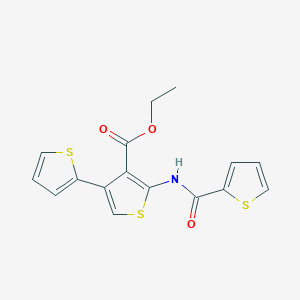 molecular formula C16H13NO3S3 B3447289 ETHYL 5'-(THIOPHENE-2-AMIDO)-[2,3'-BITHIOPHENE]-4'-CARBOXYLATE 