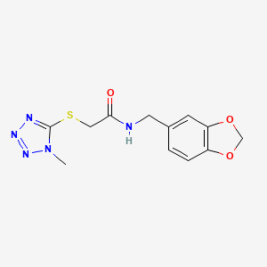 molecular formula C12H13N5O3S B3447330 N~1~-(1,3-BENZODIOXOL-5-YLMETHYL)-2-[(1-METHYL-1H-1,2,3,4-TETRAAZOL-5-YL)SULFANYL]ACETAMIDE 