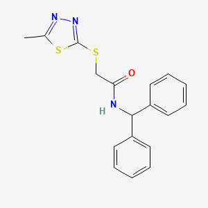 molecular formula C18H17N3OS2 B3447432 N-(diphenylmethyl)-2-[(5-methyl-1,3,4-thiadiazol-2-yl)sulfanyl]acetamide 