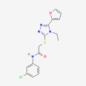 molecular formula C16H15ClN4O2S B3447456 N-(3-chlorophenyl)-2-{[4-ethyl-5-(furan-2-yl)-4H-1,2,4-triazol-3-yl]sulfanyl}acetamide CAS No. 618413-08-4