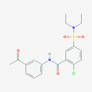 molecular formula C19H21ClN2O4S B3447535 N-(3-acetylphenyl)-2-chloro-5-(diethylsulfamoyl)benzamide 