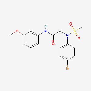 molecular formula C16H17BrN2O4S B3447677 N~2~-(4-Bromophenyl)-N~2~-(methanesulfonyl)-N-(3-methoxyphenyl)glycinamide CAS No. 6177-29-3