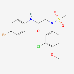 molecular formula C16H16BrClN2O4S B3447678 N-(4-bromophenyl)-2-(3-chloro-4-methoxy-N-methylsulfonylanilino)acetamide 