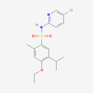 molecular formula C17H21ClN2O3S B344772 N-(5-chloropyridin-2-yl)-4-ethoxy-2-methyl-5-(propan-2-yl)benzene-1-sulfonamide CAS No. 898647-42-2