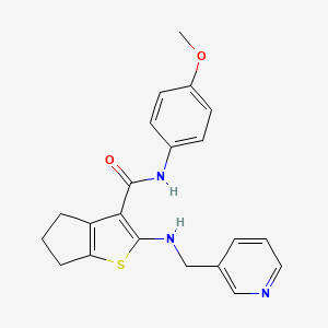 molecular formula C21H21N3O2S B3447739 N-(4-methoxyphenyl)-2-(pyridin-3-ylmethylamino)-5,6-dihydro-4H-cyclopenta[b]thiophene-3-carboxamide 