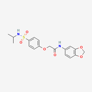 molecular formula C18H20N2O6S B3447895 N-(1,3-benzodioxol-5-yl)-2-[4-(propan-2-ylsulfamoyl)phenoxy]acetamide 