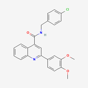 molecular formula C25H21ClN2O3 B3447984 N~4~-(4-CHLOROBENZYL)-2-(3,4-DIMETHOXYPHENYL)-4-QUINOLINECARBOXAMIDE 