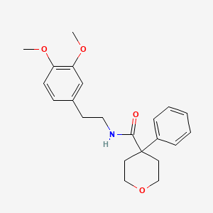 molecular formula C22H27NO4 B3448023 N-[2-(3,4-dimethoxyphenyl)ethyl]-4-phenyloxane-4-carboxamide 