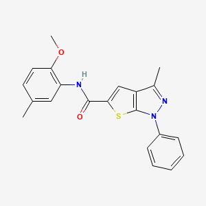 molecular formula C21H19N3O2S B3448025 N~5~-(2-METHOXY-5-METHYLPHENYL)-3-METHYL-1-PHENYL-1H-THIENO[2,3-C]PYRAZOLE-5-CARBOXAMIDE 