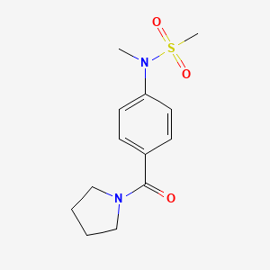 molecular formula C13H18N2O3S B3448124 N-methyl-N-[4-(pyrrolidine-1-carbonyl)phenyl]methanesulfonamide 