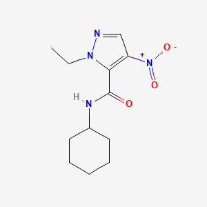 molecular formula C12H18N4O3 B3448160 N~5~-CYCLOHEXYL-1-ETHYL-4-NITRO-1H-PYRAZOLE-5-CARBOXAMIDE 