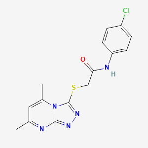 molecular formula C15H14ClN5OS B3448323 N~1~-(4-CHLOROPHENYL)-2-[(5,7-DIMETHYL[1,2,4]TRIAZOLO[4,3-A]PYRIMIDIN-3-YL)SULFANYL]ACETAMIDE 