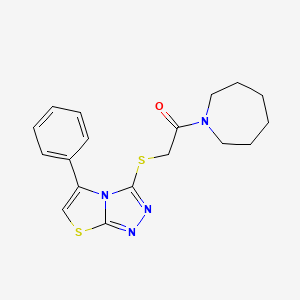 molecular formula C18H20N4OS2 B3448383 3-{[2-(1-azepanyl)-2-oxoethyl]thio}-5-phenyl[1,3]thiazolo[2,3-c][1,2,4]triazole 