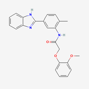molecular formula C23H21N3O3 B3448454 N-(5-(1H-Benzo[d]imidazol-2-yl)-2-methylphenyl)-2-(2-methoxyphenoxy)acetamide 