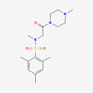 molecular formula C17H27N3O3S B3448510 N,2,4,6-tetramethyl-N-[2-(4-methylpiperazin-1-yl)-2-oxoethyl]benzenesulfonamide 