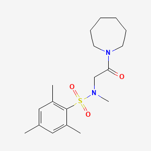 molecular formula C18H28N2O3S B3448518 N-[2-(azepan-1-yl)-2-oxoethyl]-N,2,4,6-tetramethylbenzenesulfonamide 