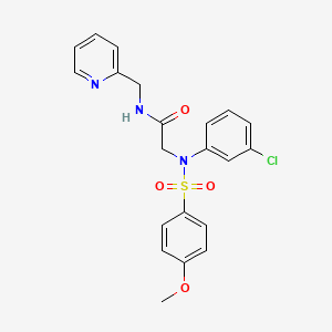 molecular formula C21H20ClN3O4S B3448561 N~2~-(3-chlorophenyl)-N~2~-[(4-methoxyphenyl)sulfonyl]-N-(pyridin-2-ylmethyl)glycinamide 