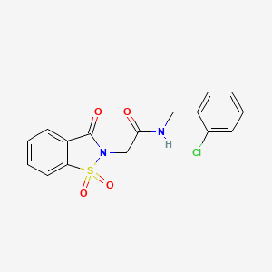 molecular formula C16H13ClN2O4S B3448585 N-(2-chlorobenzyl)-2-(1,1-dioxido-3-oxo-1,2-benzothiazol-2(3H)-yl)acetamide 