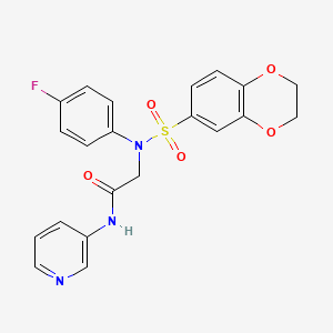 molecular formula C21H18FN3O5S B3448649 N~2~-(2,3-dihydro-1,4-benzodioxin-6-ylsulfonyl)-N~2~-(4-fluorophenyl)-N-pyridin-3-ylglycinamide 