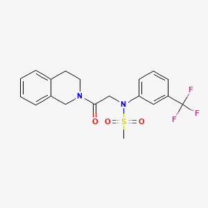 molecular formula C19H19F3N2O3S B3448715 N-[2-(3,4-Dihydro-1H-isoquinolin-2-yl)-2-oxo-ethyl]-N-(3-trifluoromethyl-phenyl)-methanesulfonamide 