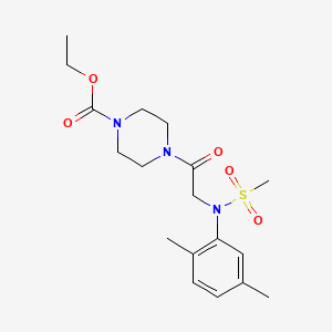 molecular formula C18H27N3O5S B3448728 ethyl 4-[N-(2,5-dimethylphenyl)-N-(methylsulfonyl)glycyl]-1-piperazinecarboxylate 