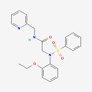 molecular formula C22H23N3O4S B3448752 N~2~-(2-ethoxyphenyl)-N~2~-(phenylsulfonyl)-N-(pyridin-2-ylmethyl)glycinamide 
