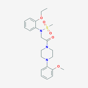 molecular formula C22H29N3O5S B3448757 N-(2-ethoxyphenyl)-N-{2-[4-(2-methoxyphenyl)-1-piperazinyl]-2-oxoethyl}methanesulfonamide 