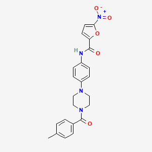 molecular formula C23H22N4O5 B3448811 N~2~-{4-[4-(4-METHYLBENZOYL)PIPERAZINO]PHENYL}-5-NITRO-2-FURAMIDE 