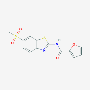 molecular formula C13H10N2O4S2 B344887 N-(6-methanesulfonyl-1,3-benzothiazol-2-yl)furan-2-carboxamide 