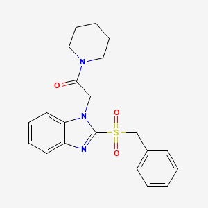 molecular formula C21H23N3O3S B3448925 2-(2-(benzylsulfonyl)-1H-benzo[d]imidazol-1-yl)-1-(piperidin-1-yl)ethanone 