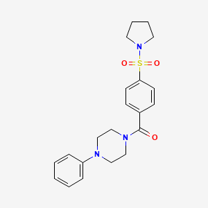 molecular formula C21H25N3O3S B3448954 (4-Phenyl-piperazin-1-yl)-[4-(pyrrolidine-1-sulfonyl)-phenyl]-methanone 