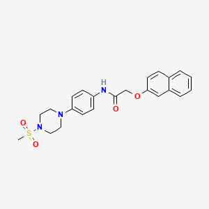 molecular formula C23H25N3O4S B3449084 N-{4-[4-(methylsulfonyl)-1-piperazinyl]phenyl}-2-(2-naphthyloxy)acetamide 