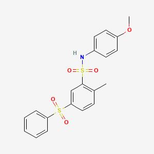molecular formula C20H19NO5S2 B3449117 N-(4-methoxyphenyl)-2-methyl-5-(phenylsulfonyl)benzenesulfonamide 