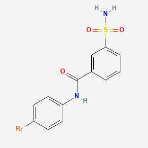 molecular formula C13H11BrN2O3S B3449127 N-(4-bromophenyl)-3-sulfamoylbenzamide 